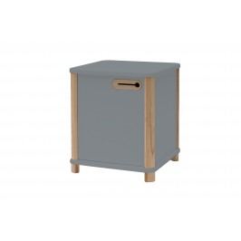 Cabinet din MDF si lemn de frasin Ashme Dark Grey, L42xl42xh48 cm