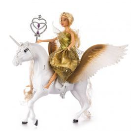 Păpuşă cu unicorn, alb